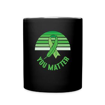 Du bist wichtig motivierende Sprüche Grünes Band - Tasse einfarbig - Schwarz - Vorne