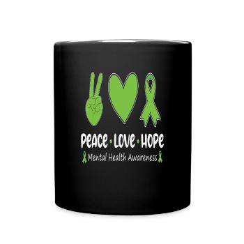 Paix Amour Espoir Sensibilisation à la santé mentale - Mug uni - noir - Devant