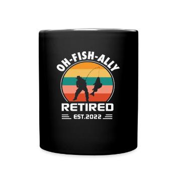 Officially Retired 2022 Retirement Fishing Fisher - Full Colour Mug - black - Front