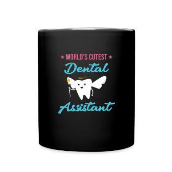 Hygienist World's Cutest Dental Assistant - Tasse einfarbig - Schwarz - Vorne