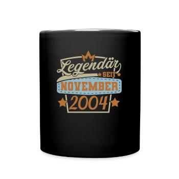 Legendär seit November 2004 Geburtstag Sprüche - Tasse einfarbig - Schwarz - Vorne