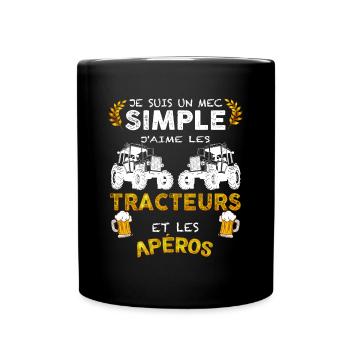 Tracteur Humour Apéro Entre Amis - Mug uni - noir - Devant