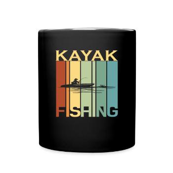 Kayak Pêche Pêche Pêcheur Rétro Vintage - Mug uni - noir - Devant
