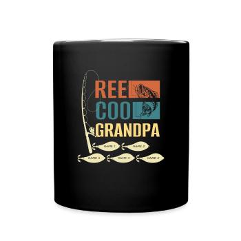 Reel Cool Opa Cool Opa Fischerei Zitate - Tasse einfarbig - Schwarz - Vorne