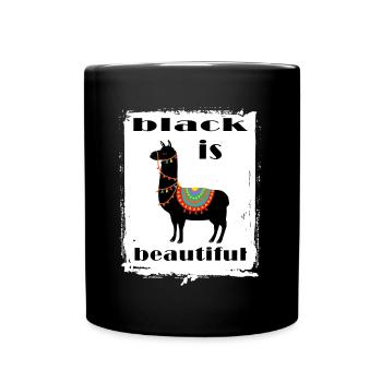 schwarz drama lama toleranz black people human - Tasse einfarbig - Schwarz - Vorne