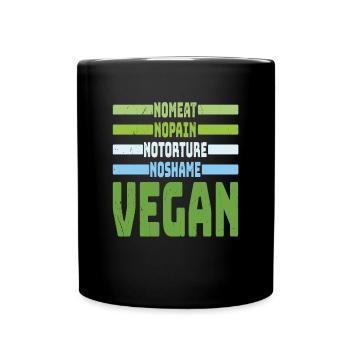 Pas de viande Pas de honte Végétalien Végétarien Citations - Mug uni - noir - Devant