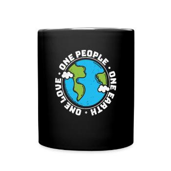 One People One Earth One Love Earth Love Quotes - Full Colour Mug - black - Front