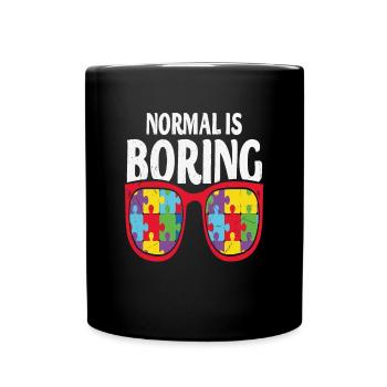 Normal Is Boring Autism Sunglasses - Full Colour Mug - black - Front
