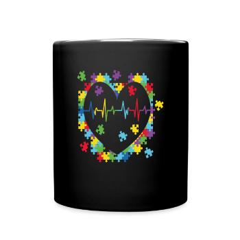 Autismus Retro - Tasse einfarbig - Schwarz - Vorne
