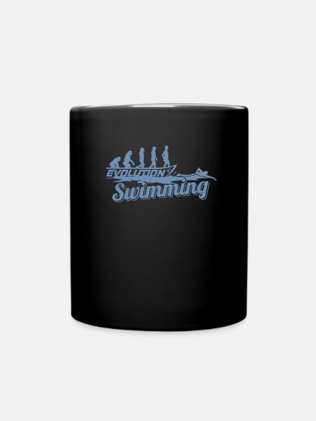 Evolution of the swimmer's swimmer - Full Colour Mug - black