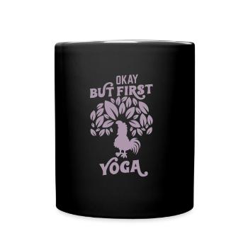 Ja, aber zuerst Yoga - Tasse einfarbig - Schwarz - Vorne