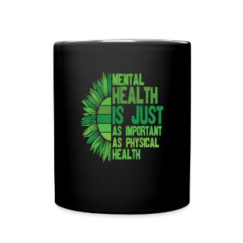 You Are Not Alone Mental Health Awareness - Full Colour Mug - black - Front