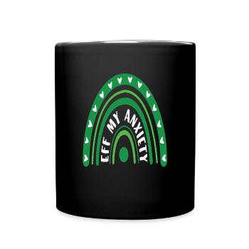 EFF-Angst ist mein Cardio Green Rainbow Funny - Tasse einfarbig - Schwarz - Vorne