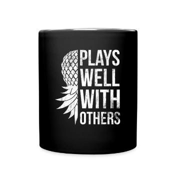 Plays well with other designs for beach lovers - Full Colour Mug - black - Front