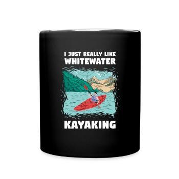 J’aime vraiment le kayak en eau vive - Mug uni - noir - Devant