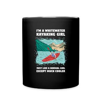 Whitewater Kayaking Girl Like Normal Girl - Full Colour Mug - black - Front
