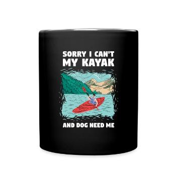 Mon kayak et mon chien n’ont pas besoin de moi Kayak en eau vive - Mug uni - noir - Devant