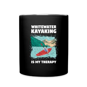 Le kayak en eau vive est ma thérapie - Mug uni - noir - Devant