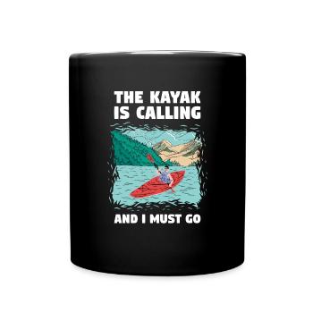 Whitewater Kayaking Is The Best Therapy - Full Colour Mug - black - Front