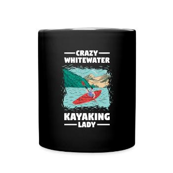 Crazy Whitewater Kayaking Lady - Mug uni - noir - Devant