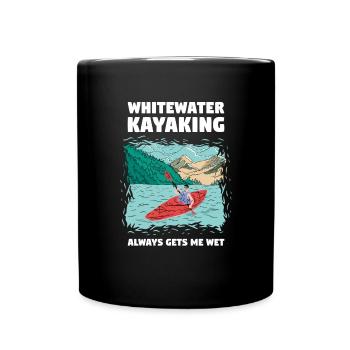 Le kayak en eau vive me mouille toujours - Mug uni - noir - Devant