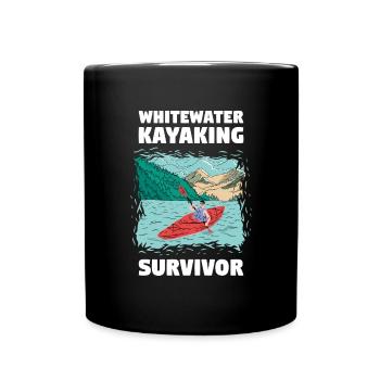 Whitewater Kayaking Survivor - Full Colour Mug - black - Front