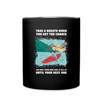 Respirez le kayak en eau vive - Mug uni - noir - Devant