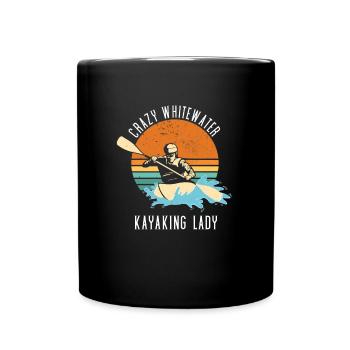 Crazy Whitewater Kayaking Lady - Mug uni - noir - Devant