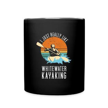 J’aime vraiment le kayak en eau vive - Mug uni - noir - Devant