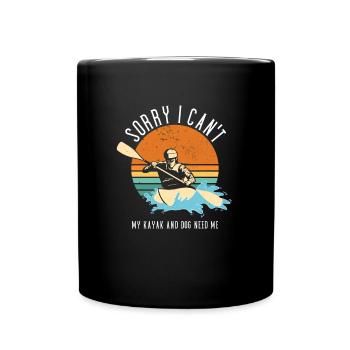 Mon kayak et mon chien n’ont pas besoin de moi Kayak en eau vive - Mug uni - noir - Devant