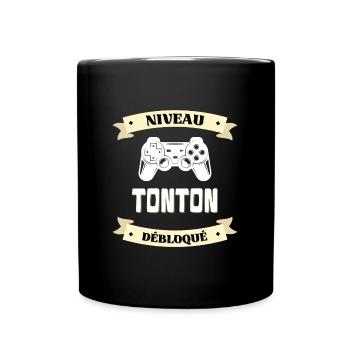 niveau tonton débloqué annonce grossesse humour - Mug uni - noir - Devant