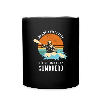 Parfois, je porte un kayak en eaux vives - Mug uni - noir - Devant