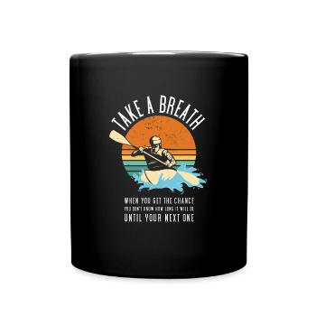 Respirez le kayak en eau vive - Mug uni - noir - Devant