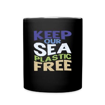 Gardez notre plastique de mer libre - Mug uni - noir - Devant