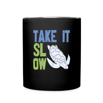 Prenez-le slow Tortoise Citations - Mug uni - noir - Devant