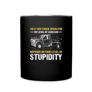 Mon sarcasme dépend de votre niveau de stupidité - Mug uni - noir - Devant