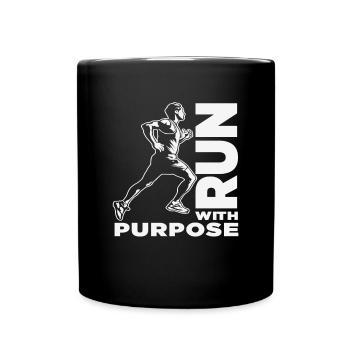 Run With Purpose Aim Quotes - Full Colour Mug - black - Front