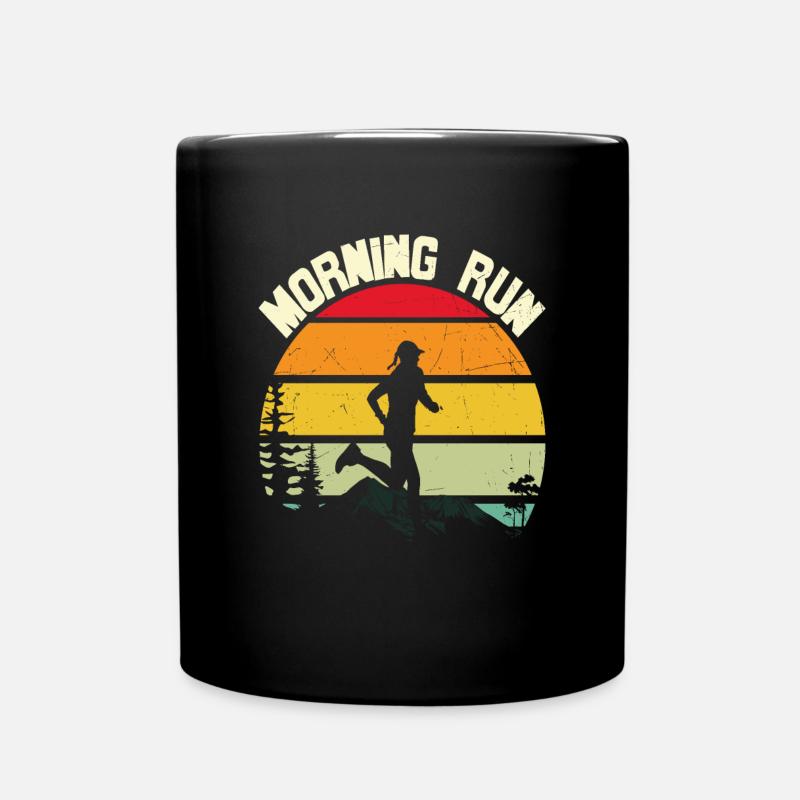 Morning Run Morning Walk Quotes - Full Colour Mug - black