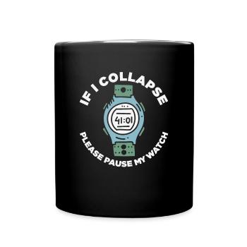 Si je m’effondre s’il vous plaît mettre en pause ma montre rétro - Mug uni - noir - Devant