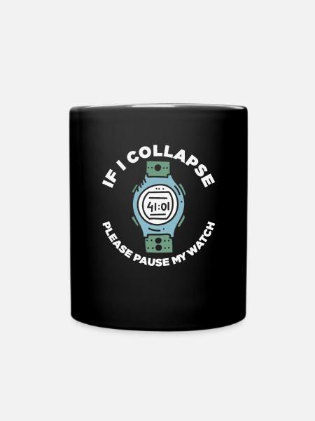 Si je m’effondre s’il vous plaît mettre en pause ma montre rétro - Mug uni - noir