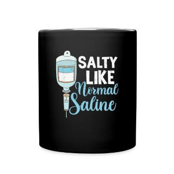 Salty Like Normal Saline Vintage - Full Colour Mug - black - Front