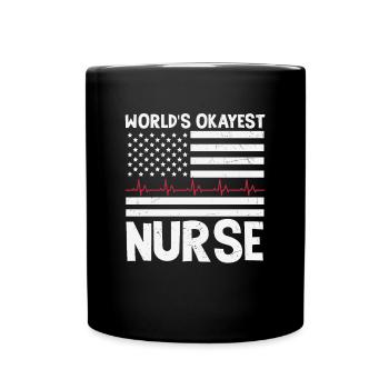 Die okayste Krankenschwester der Welt - Tasse einfarbig - Schwarz - Vorne
