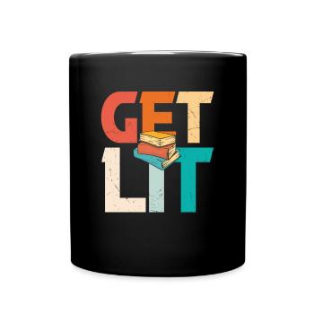 Erhalten Sie Lit Books- - Tasse einfarbig - Schwarz - Vorne