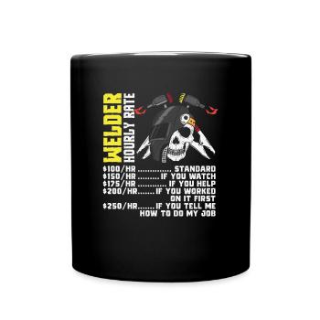 Welder Hourly Rate Cool Welder Retro - Full Colour Mug - black - Front