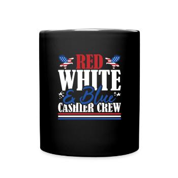 Veteran US Flag Red White & Blue Cashier Crew - Tasse einfarbig - Schwarz - Vorne