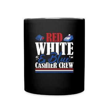 Veteran US Flag Red White & Blue Cashier Crew - Tasse einfarbig - Schwarz - Vorne