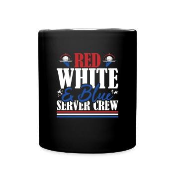 Veteran US Flag Red White & Blue Server Crew - Full Colour Mug - black - Front