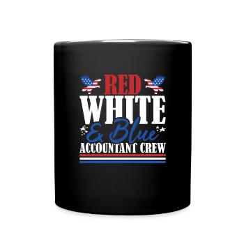 Veteran US Flag Red White & Blue Accountant Crew - Tasse einfarbig - Schwarz - Vorne