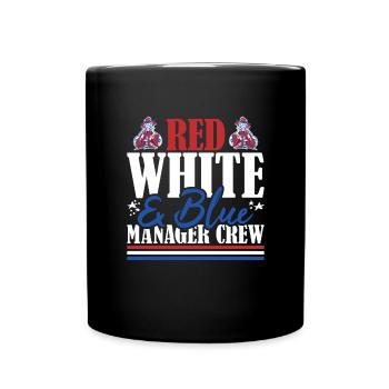 Veteran US Flag Red White & Blue Manager Crew - Full Colour Mug - black - Front
