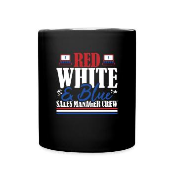 Veteran US Flag Red White & Blue Sales Manager - Tasse einfarbig - Schwarz - Vorne
